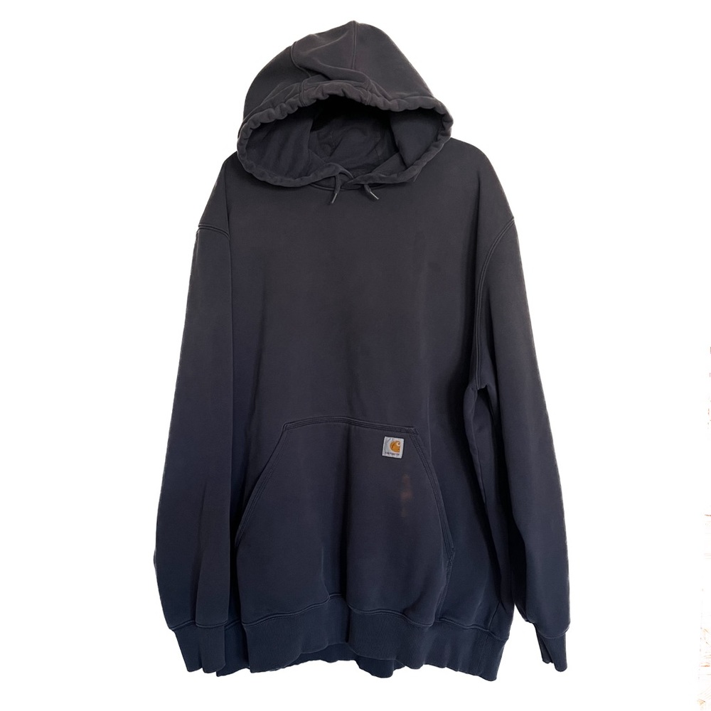 Carhartt Rain Defender Navy Blue Hoodie Workwear Heavy Mens Size 3XLT Tall XXXL - Picture 1 of 12